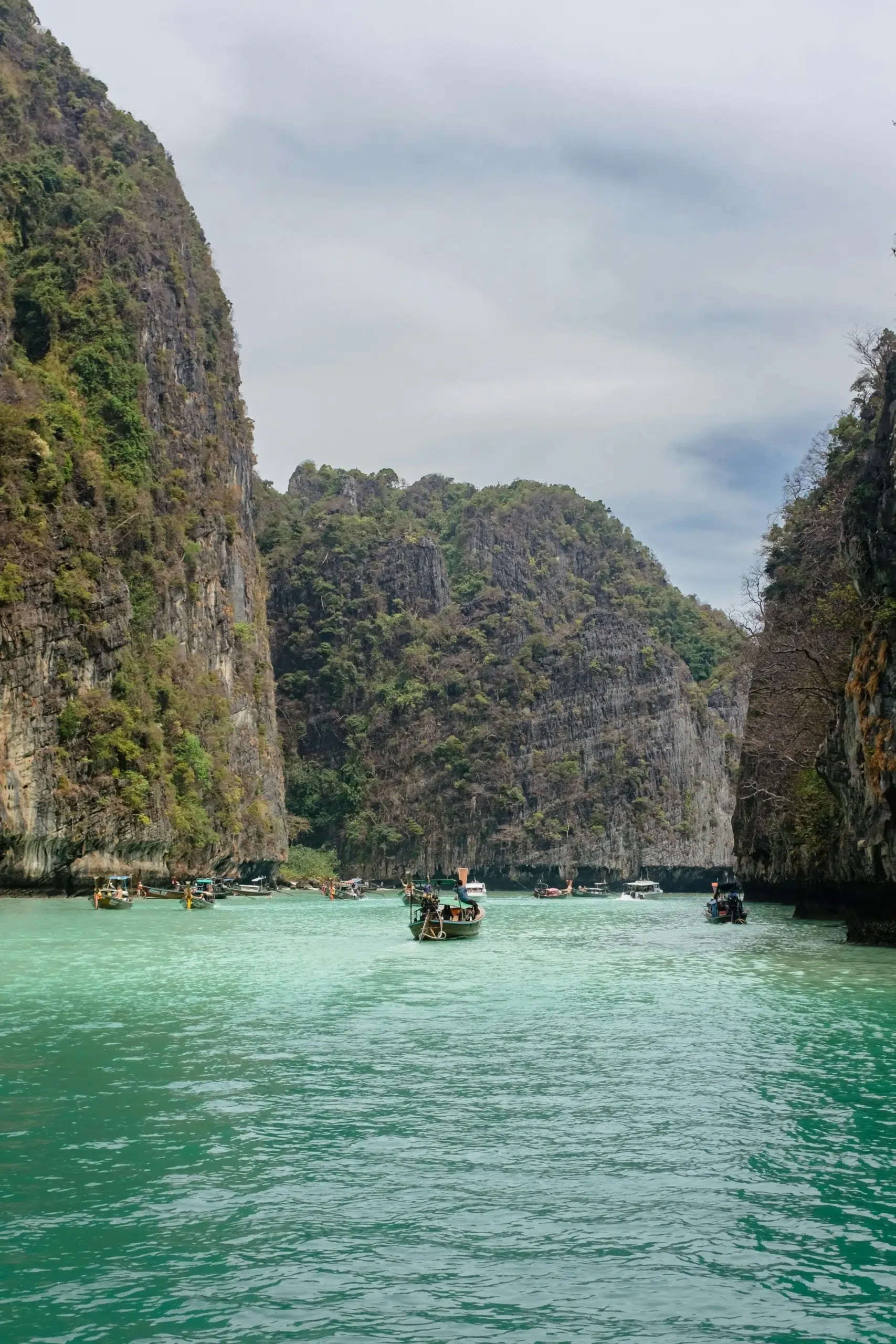 Pileh Lagoon — emerald water enclosed by limestone walls, Koh Phi Phi Leh