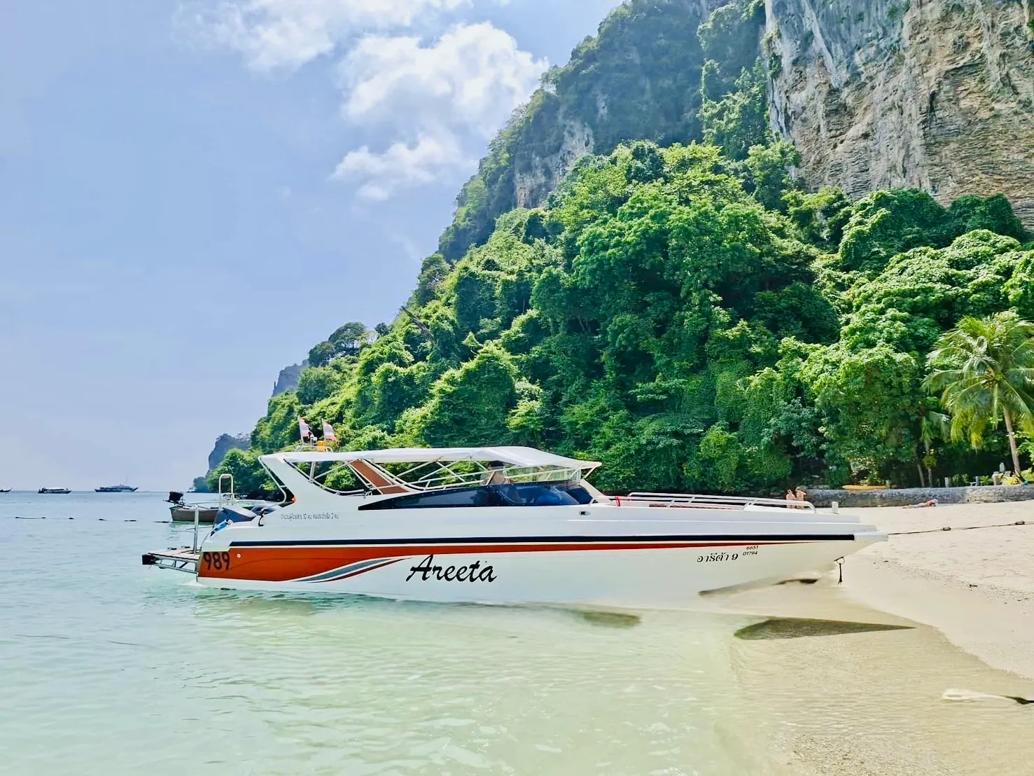 Limestone cliffs and water at Pileh Lagoon, Koh Phi Phi